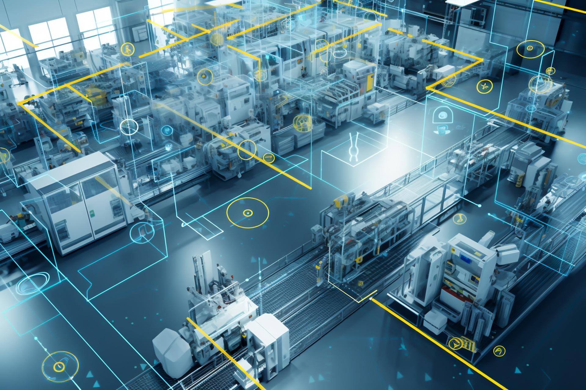 Fertigungsstraße mit digitalem Netzwerk | Digitalisierung Terminal

